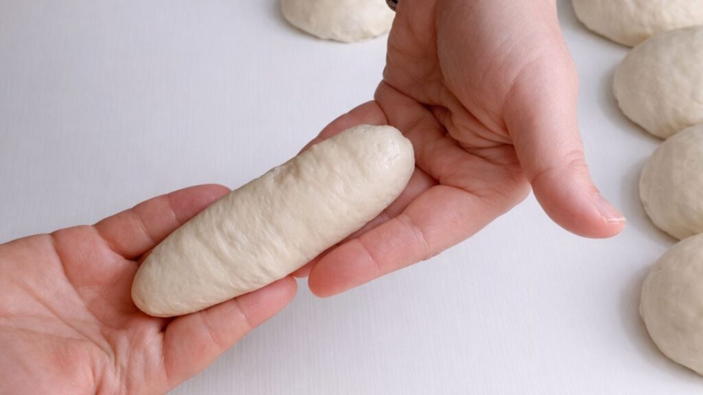 Shaped mini baguettes ready for baking