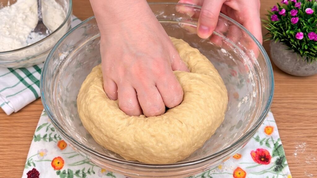 smooth kneaded dough ready for rising for homemade cinnamon rolls