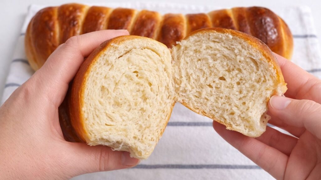 sliced milk bread showing soft fluffy crumb