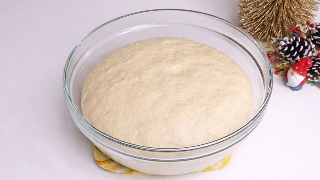 milk bread dough after first rise doubled in size