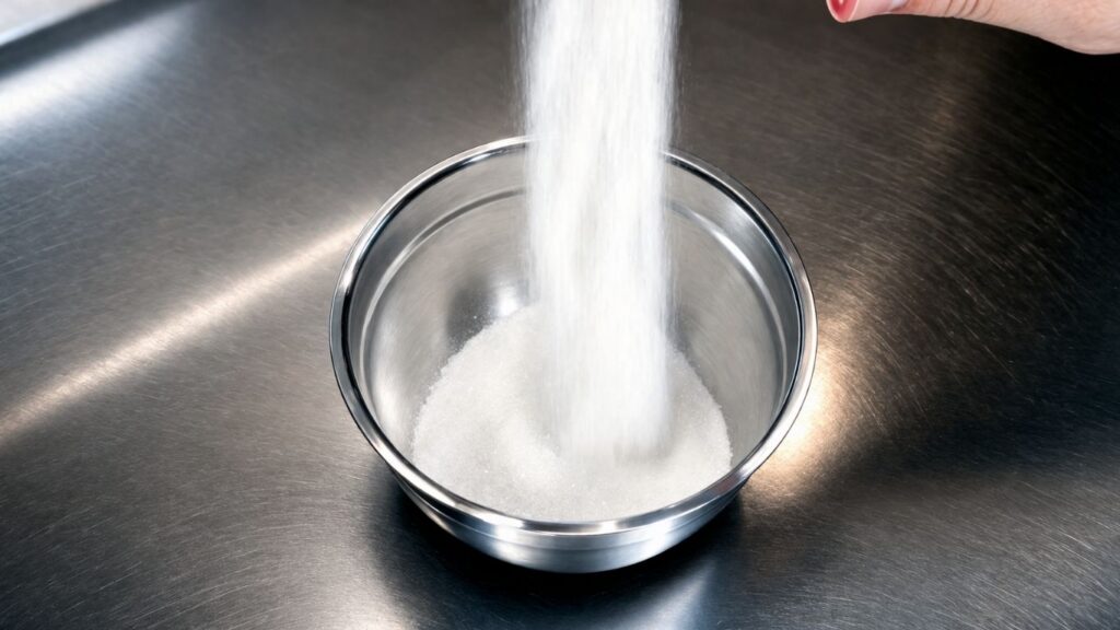 homemade fondant recipe – pouring dextrose into a saucepan