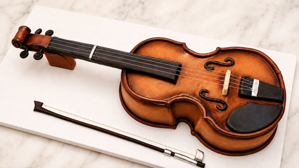 Realistic 3D Violin Cake