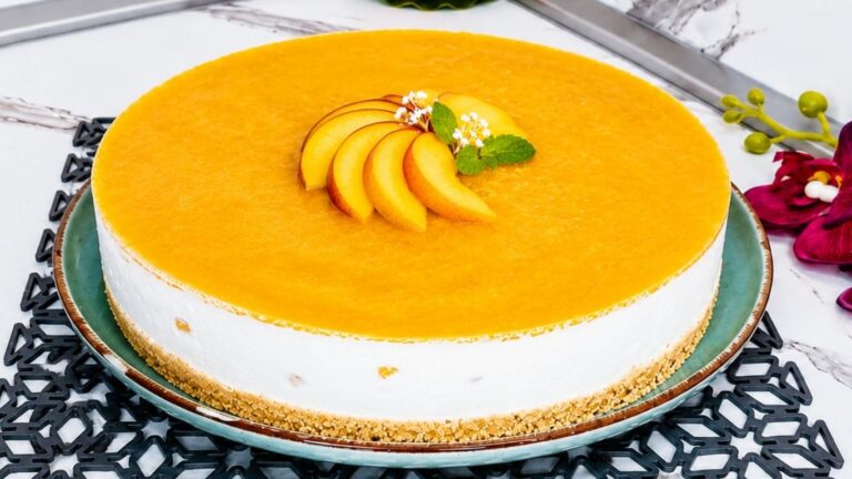 No-Bake Peach Yogurt Cake