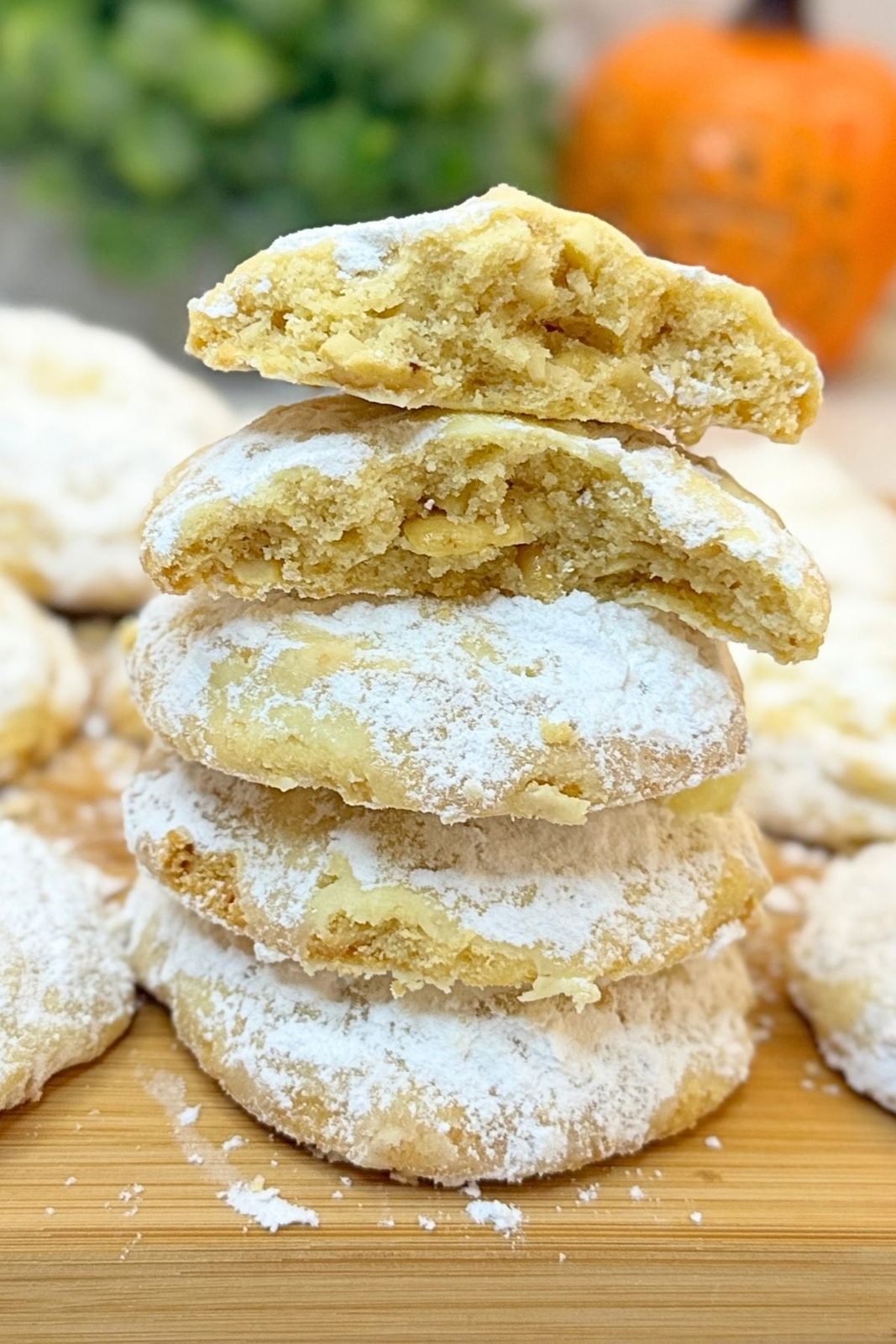Cashew Meltaway Cookies with a tender, crumbly center and chopped cashews