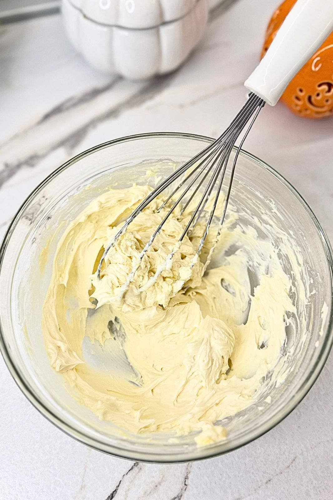 Cream cheese and butter beaten together for the filling.